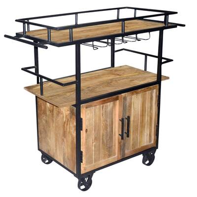 The Urban Port Carts Utility Tables Kitchen Dining Room Furniture The Home Depot