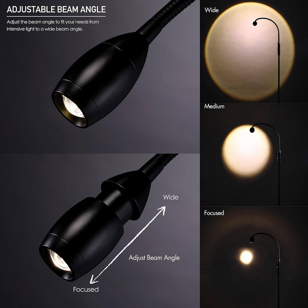 Adjustable Black Metal Arc LED Floor Lamp