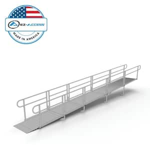 PATHWAY 26 ft. Straight Aluminum Wheelchair Ramp Kit with Solid Surface Tread and 2-Line Handrails