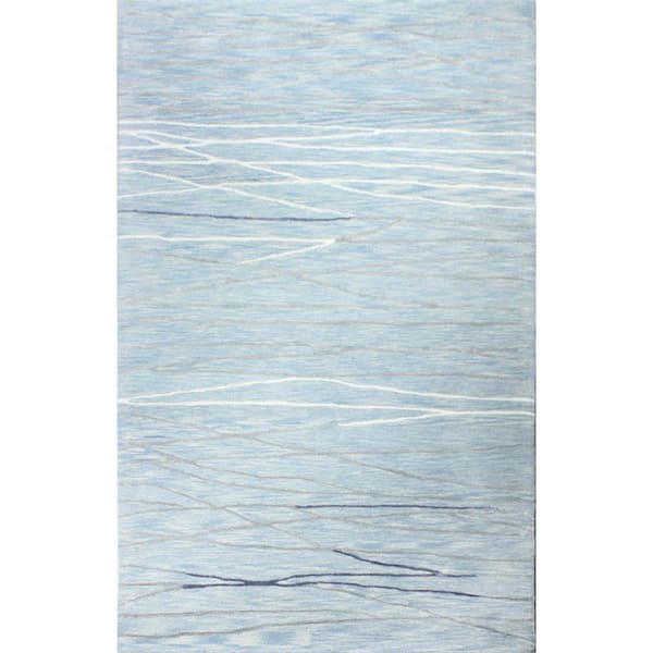 Greenwich Lt. Blue 9 ft. x 12 ft. (8 ft. 6 in. x 11 ft. x 6 in.) Abstract Contemporary Area Rug
