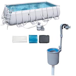 18 ft. x 9 ft. Rectangular 48 in. D Hard Side Frame Above Ground Pool Set and Surface Skimmer
