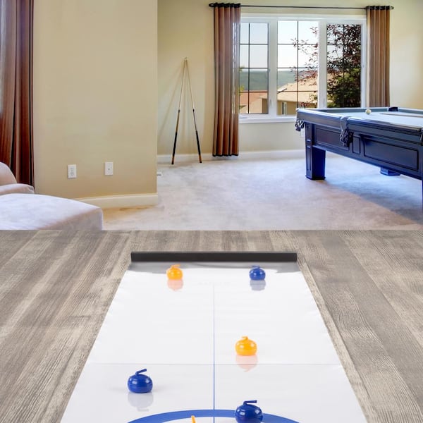 Yobbi Tabletop Curling Game for Kids Play /& Portable. Adults /& Family Easy to Set Up Fun Indoor Sports Game for Everyone Come with 8+2 Tabletop Curling Stones
