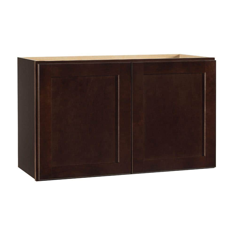 Shaker 30 in. W x 12 in. D x 18 in. H Assembled Wall Bridge Cabinet in Java price history on PriceWatchPro
