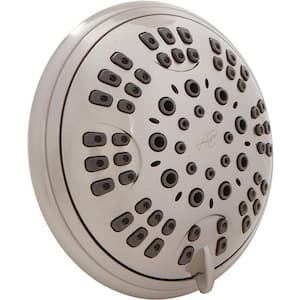 High Pressure Boosting 6-Spray Patterns with 2.5 GPM 4 in. Wall Mount Rain Fixed Shower Head in Brushed Nickel