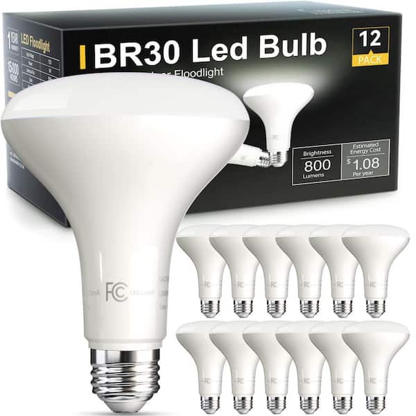 65-Watt Equivalent BR30 Dimmable Flood LED Light Bulb 5000K Soft White (12-Pack)