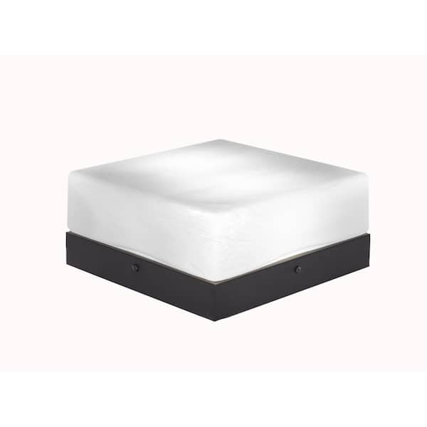 Unbranded Ashland 10 in. 2 Light Matte Black Flush Mount with White Marble Glass Shade No Bulbs Included