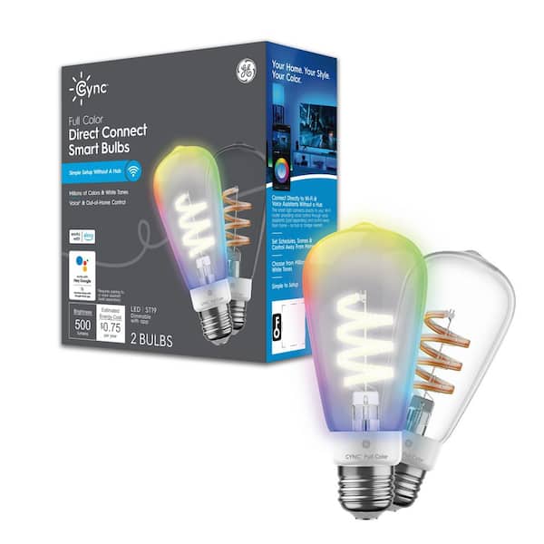 Cync 60-Watt EQ ST19 Full Color Decorative Smart Light Bulbs (2-Pack)