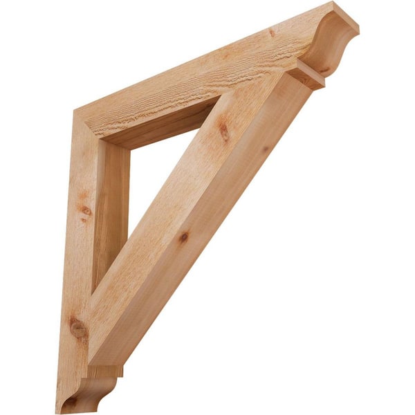 Ekena Millwork 4 in. x 28 in. x 28 in. Western Red Cedar Traditional Rough Sawn Bracket