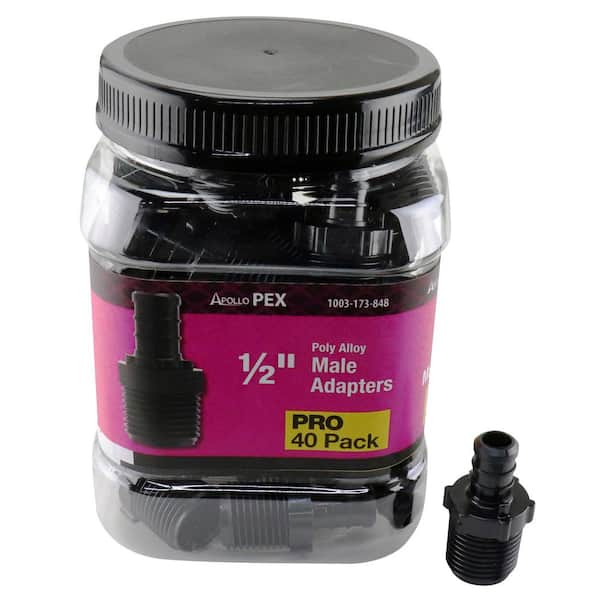 Apollo 1/2 in. Polyalloy PEX-B Barb x MNPT Adapter Pro Pack (40-Pack)