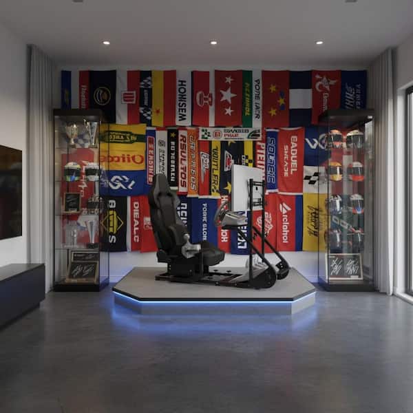 PUSL Leather Simulator Reclining Gaming Chair with Adjustable Seat and Stand, Compatible with Gaming Console, Jet Black