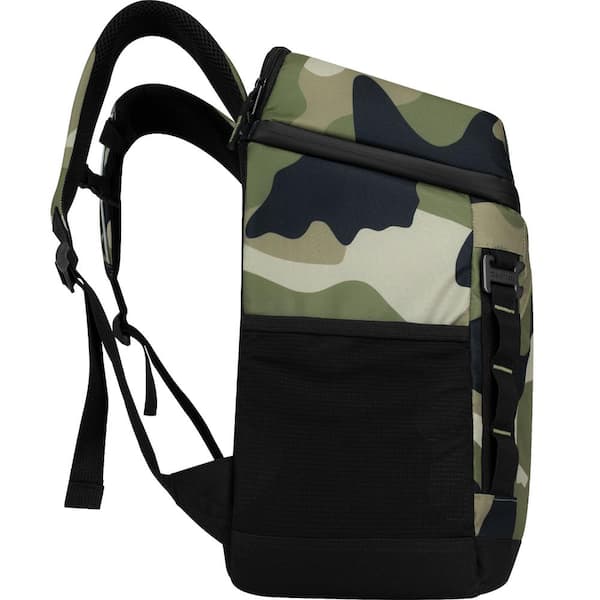 Clevermade Pacifica Backpack Cooler, 24 Can, Camo, Green