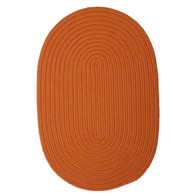 Trends Tangerine 2 ft. x 3 ft. Oval Braided Area Rug