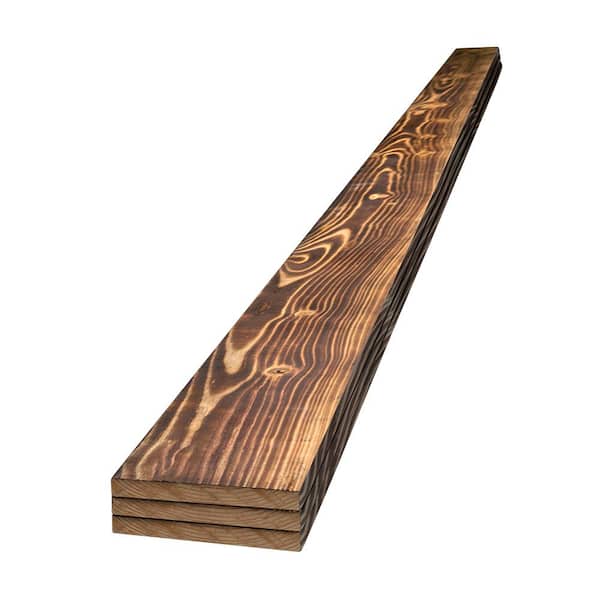 UFP-Edge 1 in. x 6 in. x 8 ft. Charred Wood Pine Project Board (3-Pack)