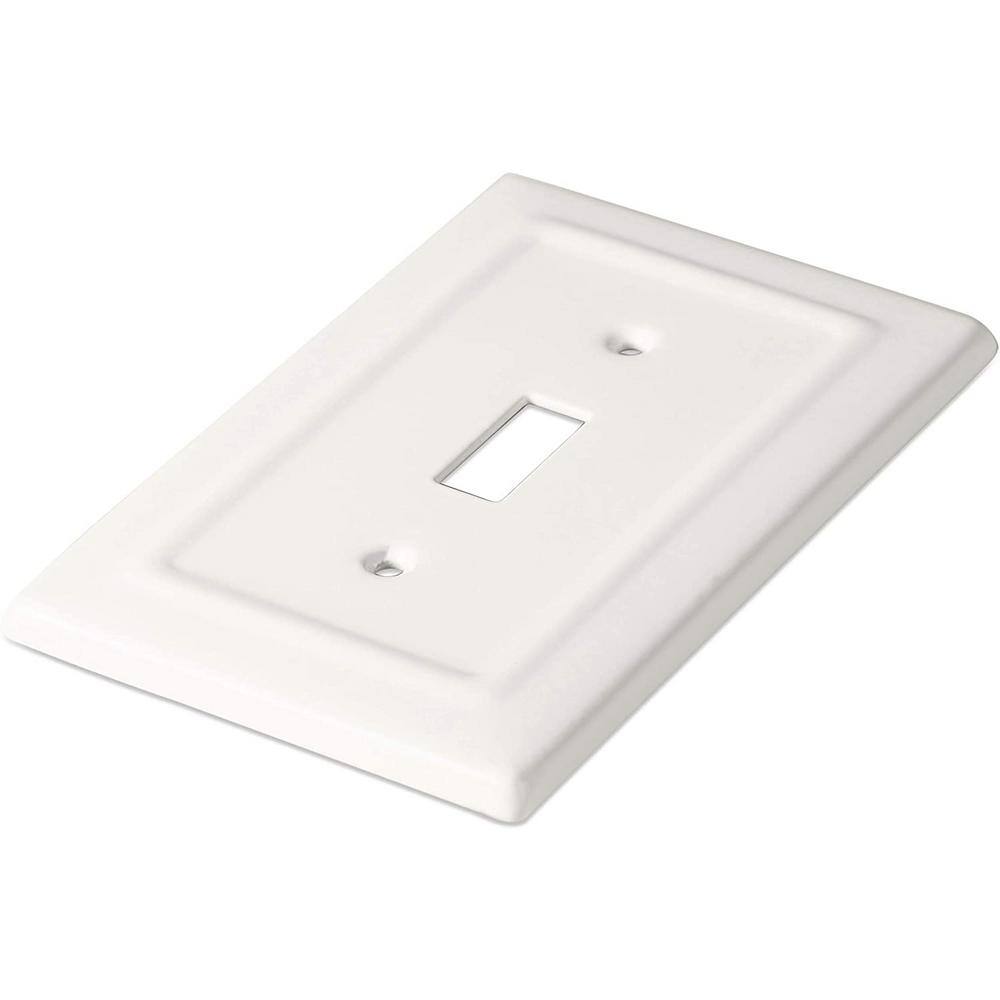 Classic White Metal 1-Gang Toggle Wall Plate Cover