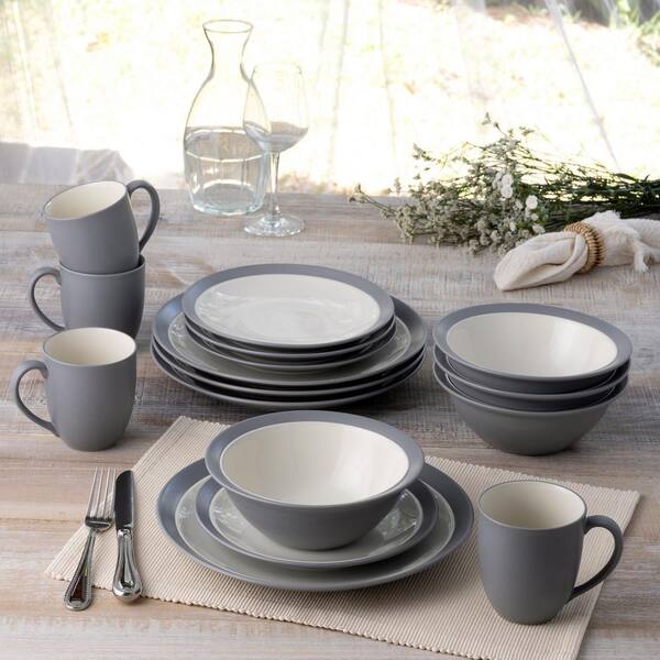 Noritake Colorwave Slate 16-Piece Curve (Gray) Stoneware