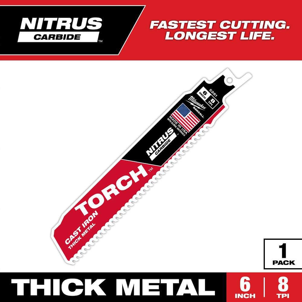 6 in. 8 TPI TORCH Nitrus Carbide Teeth Metal Cutting SAWZALL Reciprocating Saw Blade price history on PriceWatchPro