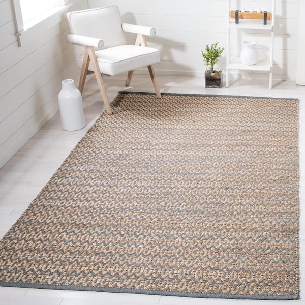 Natural Fiber 4 ft. x 6 ft. Natural/Gray Geometric Area Rug