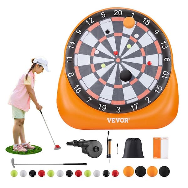 Inflatable Soccer Dart Board, over 6 ft. Giant Board with 4 Kick Balls, 12 Tennis Balls & Pump, 3-Min Setup, Backyard