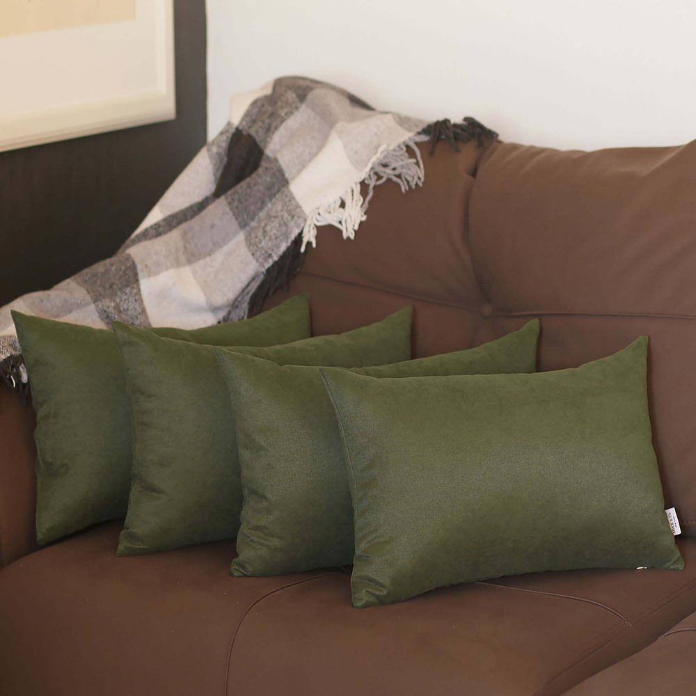 Fern Green 12" x 20" Set of 4 Lumbar Pillow Covers