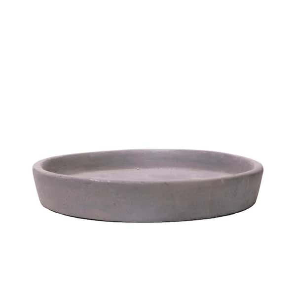 MPG 11 in. Dia Smooth Cement Cast Stone Fiberglass Saucer