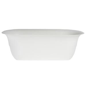 Modica 26 in. Casper White Plastic Deck Rail Planter