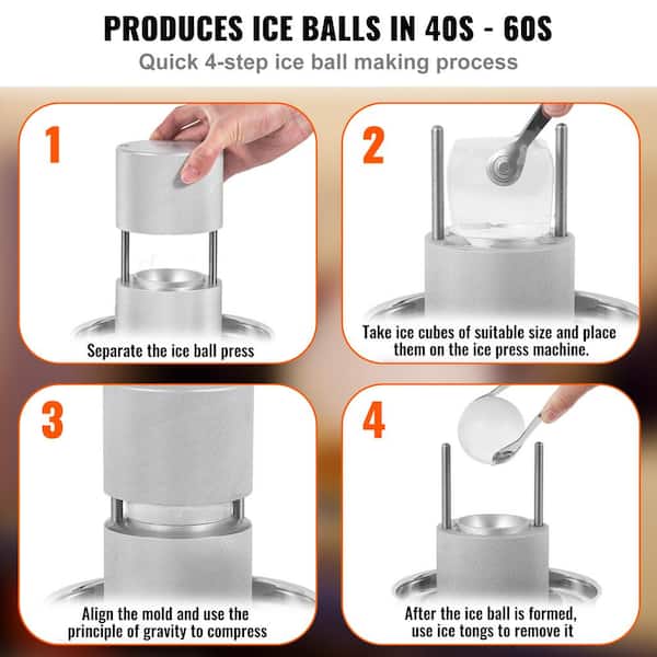VEVOR Ice Ball Press 2.4 in. Ice Ball Maker Aircraft Al Alloy Ice