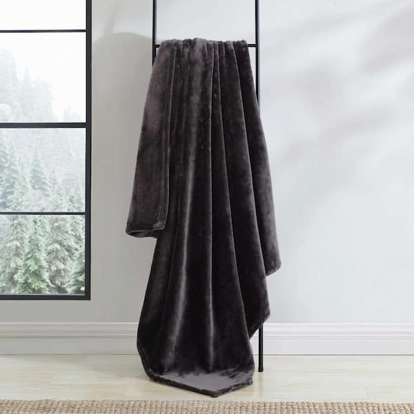Ultra Lux Solid 50 x 60 Black Plush Fleece Throw Blanket