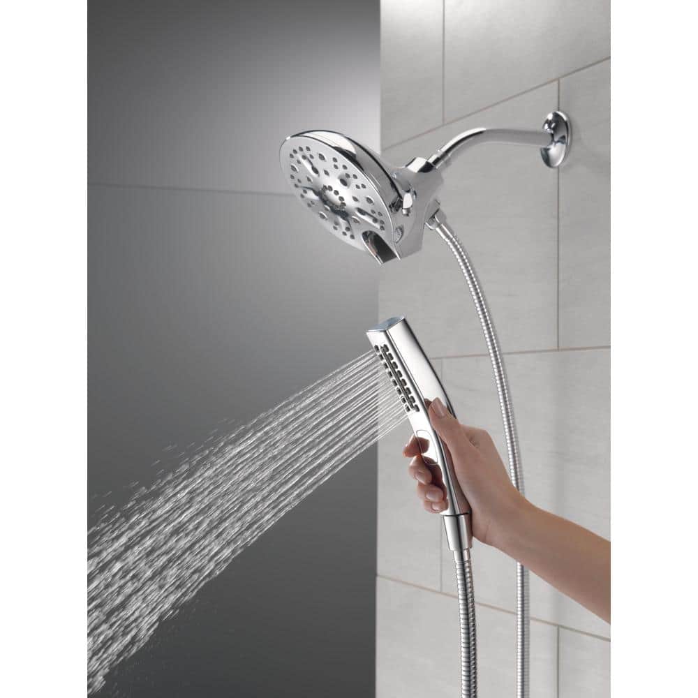 Chrome Dual Handheld Rain Shower Head with Magnetic Docking