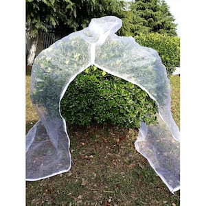 84 in. W x 72 in. H inGarden Insect Netting Plant Cover -Shape Bag with Zipper and Rope, Insect Barrier, White