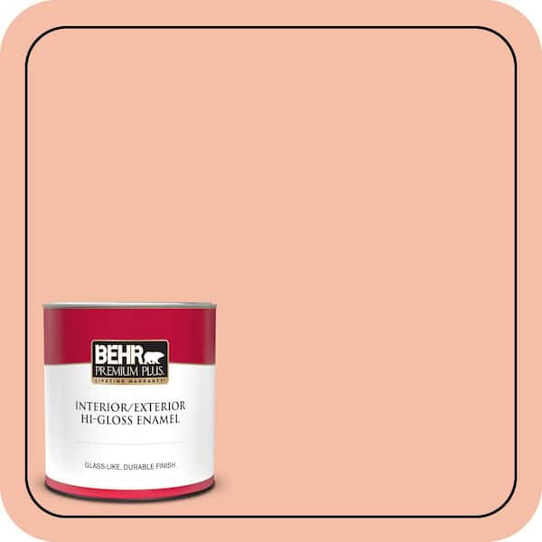 BEHR PREMIUM PLUS 1 qt. Home Decorators Collection #HDC-SP14-4 Heirloom Apricot Hi-Gloss Enamel Interior/Exterior Paint & Primer