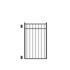 Natural Reflections Standard-Duty 3 ft. W x 4.5 ft. H Black Aluminum Straight Pre-Assembled Fence Gate