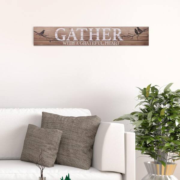 Pinnacle Gather with a Grateful Heart Wood Sign