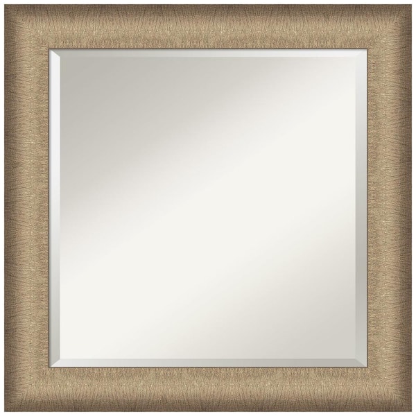 Amanti Art Medium Square Elegant Brushed Bronze Beveled Glass Casual Mirror (25 in. H x 25 in. W)