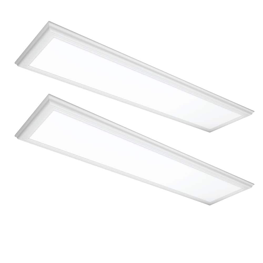 1 ft. x 4 ft. 48-Watt 3800 Lumens Dimmable White Integrated LED Deco Flat Panel Ceiling Flush Mount, 5CCT (2-Pack) price history on PriceWatchPro
