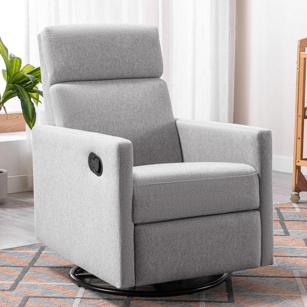 URTR Gray Wood-Framed Upholstered Recliner Chair Adjustable Home Theater  Seating with Thick Seat Cushion and Backrest T-01280-E - The Home Depot