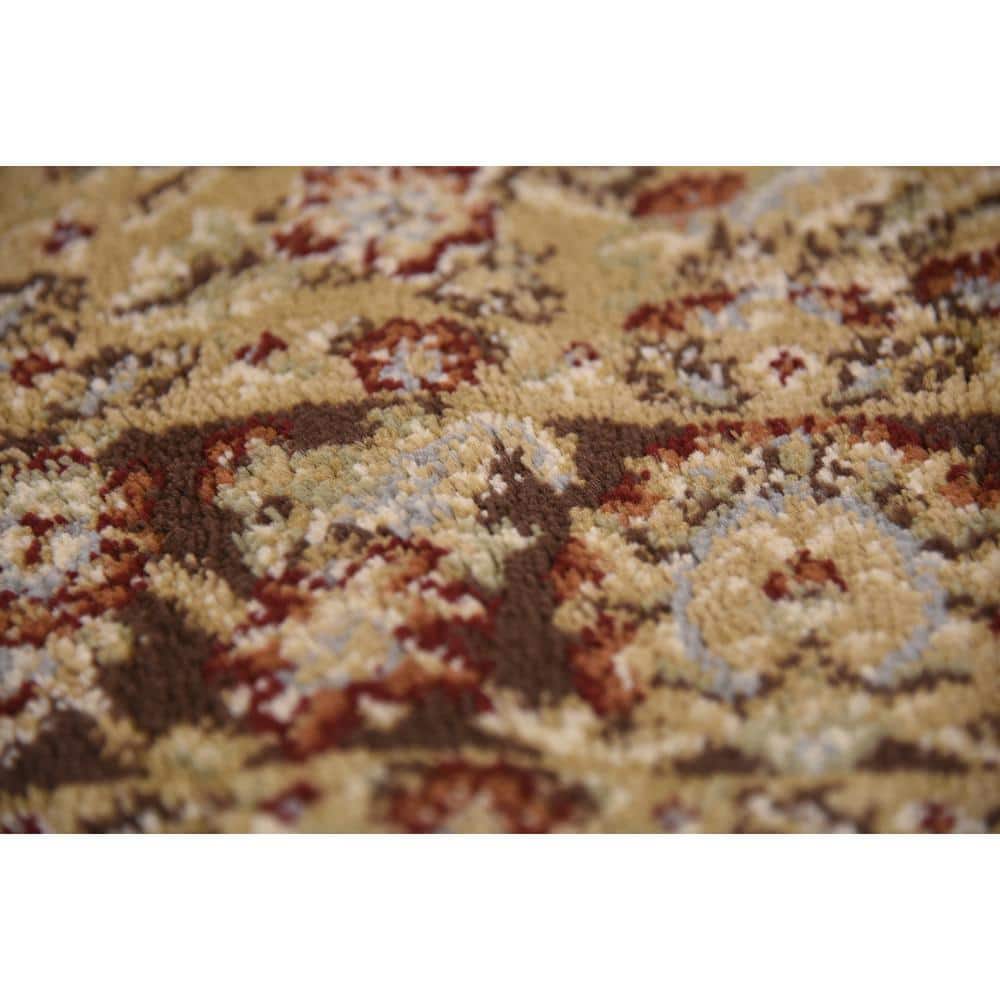 Aditi Collection 4' Square Tan Synthetic Rug