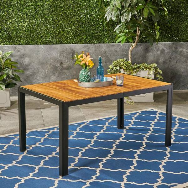 59 in. W x 35.5 in. D x 30 in. H Teak Acacia Wood Outdoor Dining