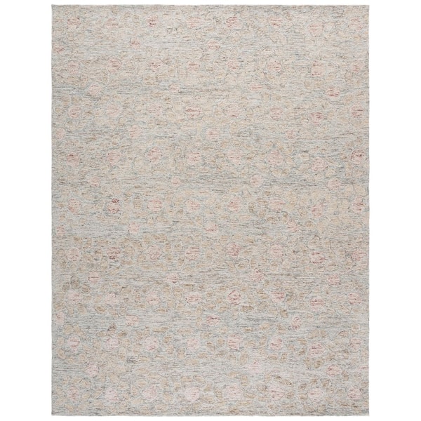Ebony 8 ft. x 10 ft. Beige/Rust Abstract Floral Area Rug