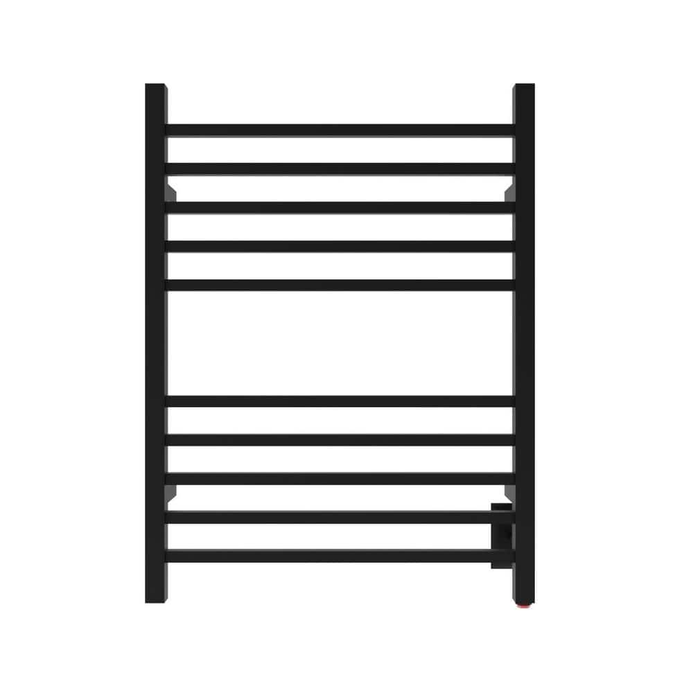 Amba Radiant Square 10Bar Hardwired Electric Towel Warmer in Matte Black RSWHMB The Home Depot