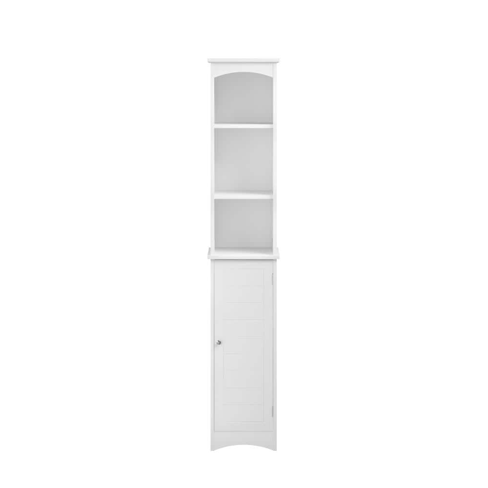 12 in. x 64 in. White Linen Cabinet, Bathroom Storage Cabinet with 1 Door & Adjustable Shelves for Small Spaces price history on PriceWatchPro