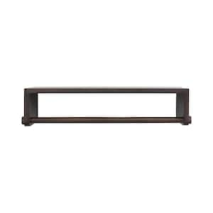 Mango Wood Wall Art Shelf with Rod in Espresso