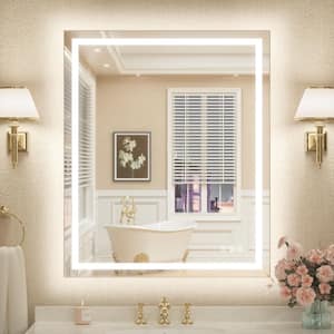 30 in. W x 36 in. H Rectangular Frameless LED Lighted Bathroom Vanity Mirror with Light with Backlit and Anti-Fog