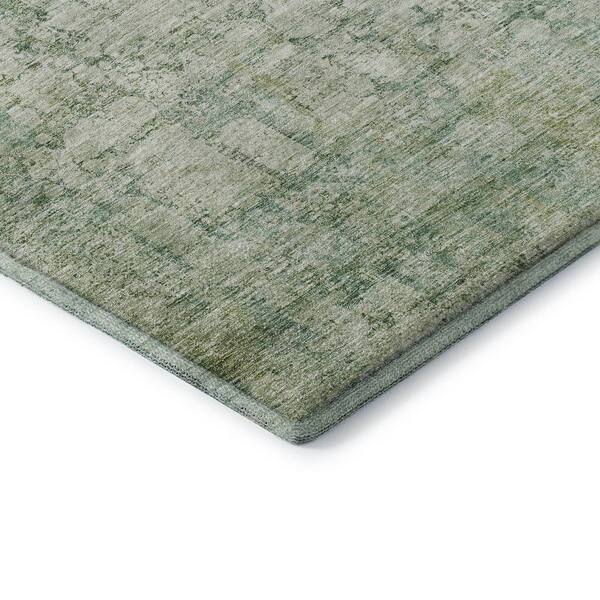 Mayfield Premium Machine Washable Abstract AMF1764 Aloe 2 ft. x 3 ft. Area Rug