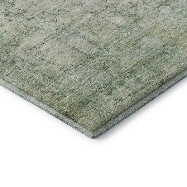 Mayfield Premium Machine Washable Abstract AMF1764 Aloe 3 ft. x 4 ft. Area Rug
