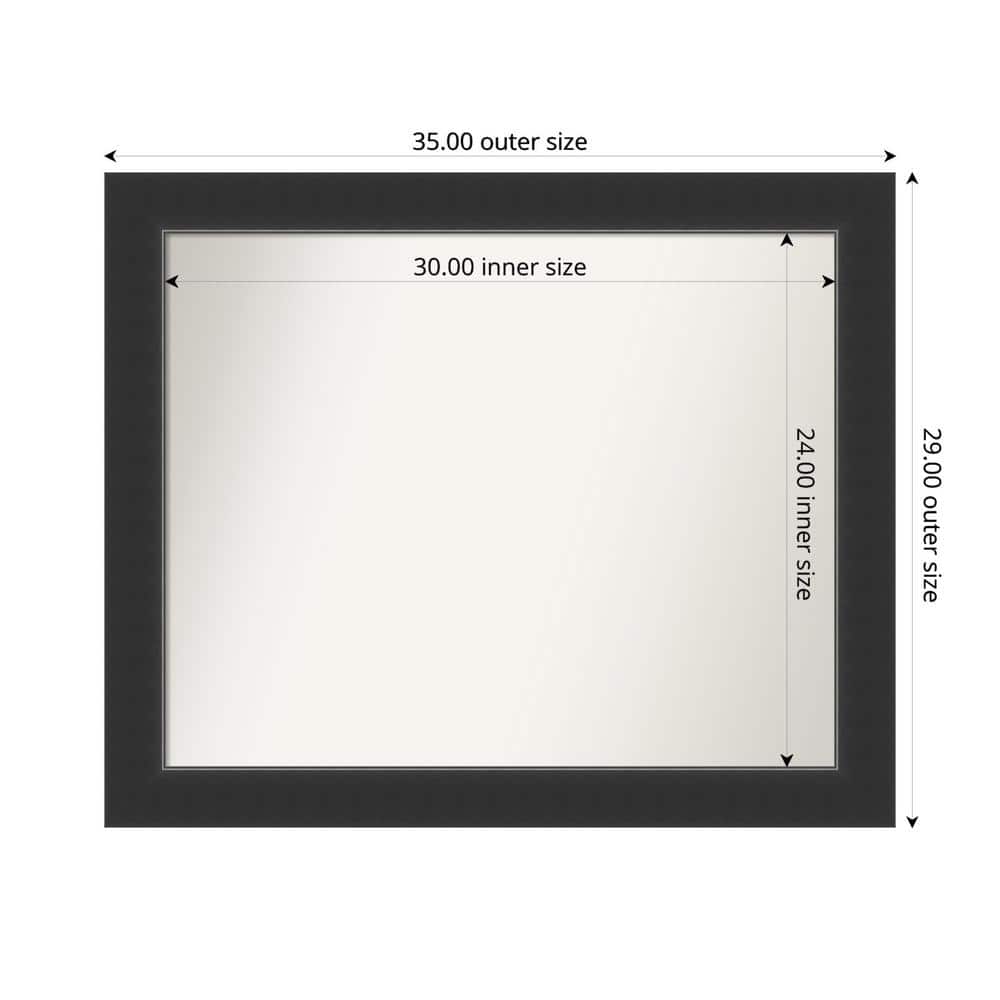 Corvino Black 35 in. x 29 in. Custom Non-Beveled Wood Framed Bathroom Vanity Wall Mirror price history on PriceWatchPro