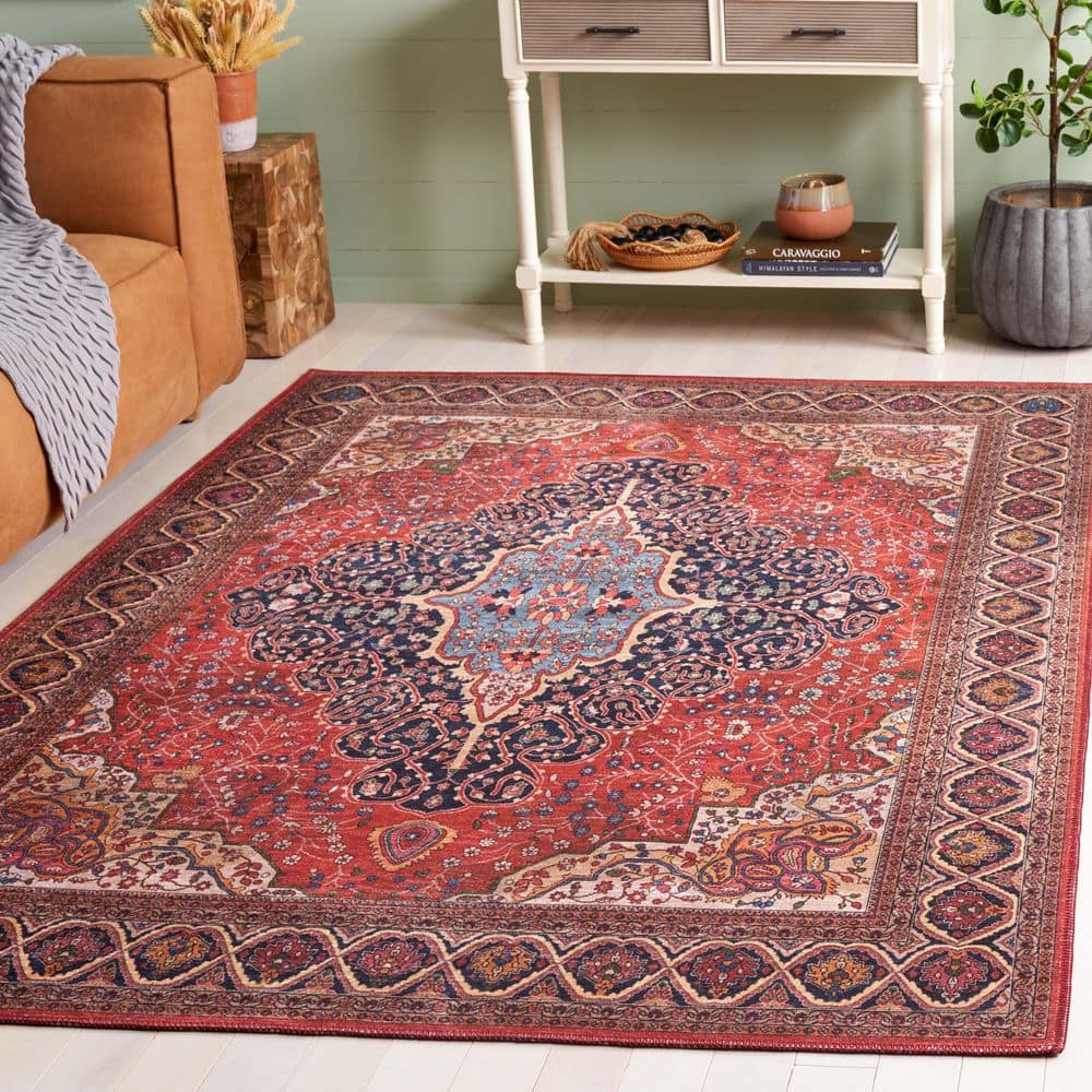 SAFAVIEH Serapi 5 ft. x 8 ft. Rust/Navy Persian Medallion Area Rug