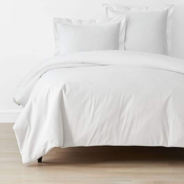 Brushed Cotton White Solid Twin/Twin XL Cotton Duvet Cover