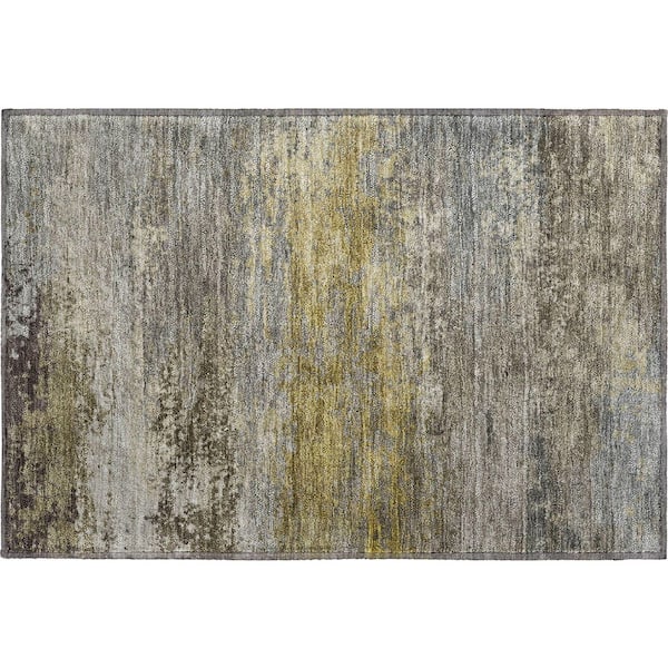 Mayfield Premium Machine Washable Abstract AMF2071 Taupe 2 ft. x 3 ft. Accent Rug