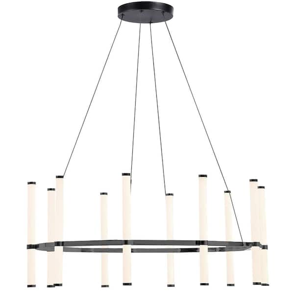 Dainolite Corvette 10-Light Dimmable Integrated LED Matte Black Statement Chandelier