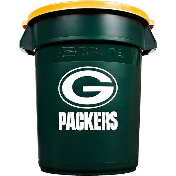 Rubbermaid Commercial Products NFL Brute 32 gal. Green Bay Packers Trash Container with Lid